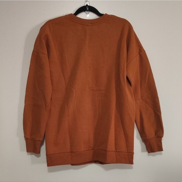 Zenana Outfitters Warm Rust Crew Neck Sweater - Picture 4 of 4
